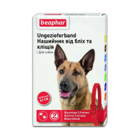 Ошейник Beaphar Ungezieferband против блох и клещей для собак, красный, 65 см