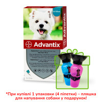 Краплі від бліх і кліщів Bayer Advantix для собак вагою 4-10 кг, ціна за 1 піпетку Краплі від бліх і кліщів Bayer Advantix для собак вагою 4-10 кг, ціна за 1 піпетку