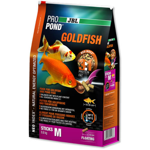 Корм в формі паличок JBL ProPond Goldfish M для середніх і великих золотих рибок, 800 г