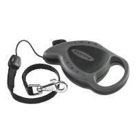 Поводок-рулетка для собак до 8 кг Ferplast Flippy Deluxe Mini Black зі шнуром, чорний, 3 м