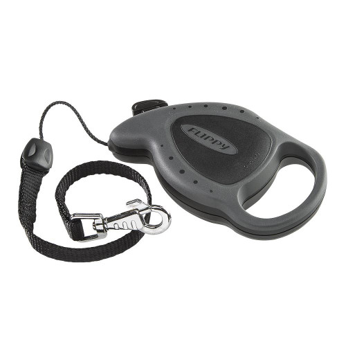 Поводок-рулетка для собак до 8 кг Ferplast Flippy Deluxe Mini Black зі шнуром, чорний, 3 м