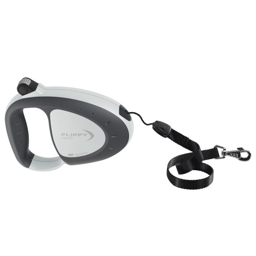 Поводок-рулетка для собак до 50 кг Ferplast Flippy Tech Cord L Grey, з шнуром, сірий, 5 м