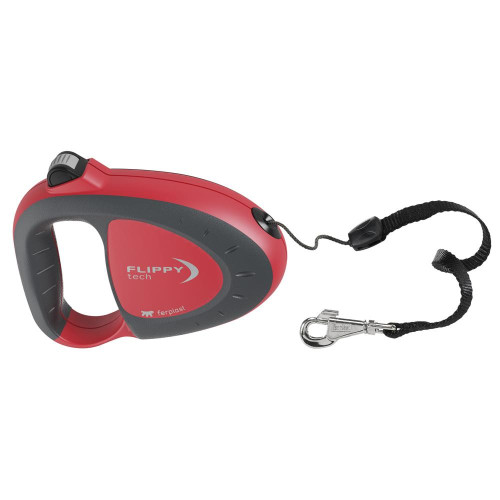 Поводок-рулетка для собак до 50 кг Ferplast Flippy Tech Cord L Red, зі шнуром, червоний, 5 м