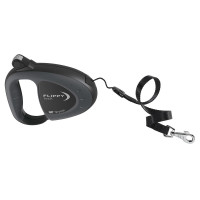 Поводок-рулетка для собак до 12 кг Ferplast Flippy Tech Cord S Black зі шнуром, чорний, 3 м
