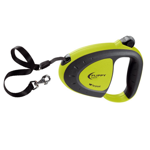 Поводок-рулетка для собак до 25 кг зі стрічкою Ferplast Flippy Tech Tape M Green, зелений, 3 м