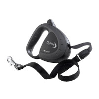 Поводок-рулетка для собак до 12 кг зі стрічкою Ferplast Flippy Tech Tape Black, чорний, 3 м
