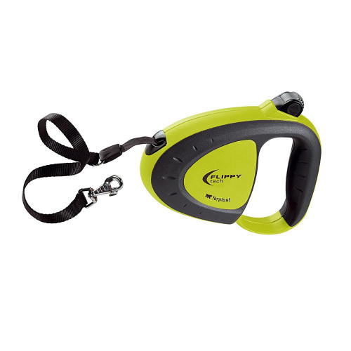 Поводок-рулетка для собак до 12 кг зі стрічкою Ferplast Flippy Tech Tape Green, зелена, 3 м