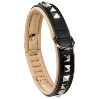 Шкіряний нашийник з металевими аплікаціями Giotto Luxor Black C25 / 44 для собак, A: 40 ÷ 44 см - B: 25 мм