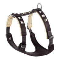 Шкіряна шлейка з металевими аплікаціями, чорна Giotto Luxor Black P L-XL, для собак