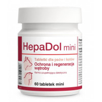 Таблетки Dolfos HepaDol Mini для здоров'я печінки для собак дрібних порід та котів, 60 таб