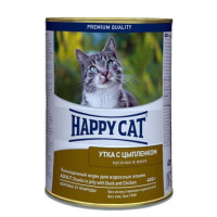 Консерва Happy Cat Dose Ente & Huhn Gelee для дорослих котів вагою близько 4 кг, з качкою і курчам, 400 г Консерва Happy Cat Dose Ente & Huhn Gelee для дорослих котів вагою близько 4 кг, з качкою і курчам, 400 г