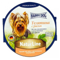 Вологий корм Happy Dog NaturLine для дорослих собак до 10 кг з чутливим травленням, з телятиною, 85 г Вологий корм Happy Dog NaturLine для дорослих собак до 10 кг з чутливим травленням, з телятиною, 85 г
