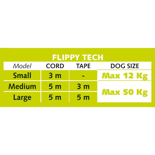 Поводок-рулетка для собак до 50 кг Ferplast Flippy Tech Cord L Black, з шнуром, чорний, 5 м
