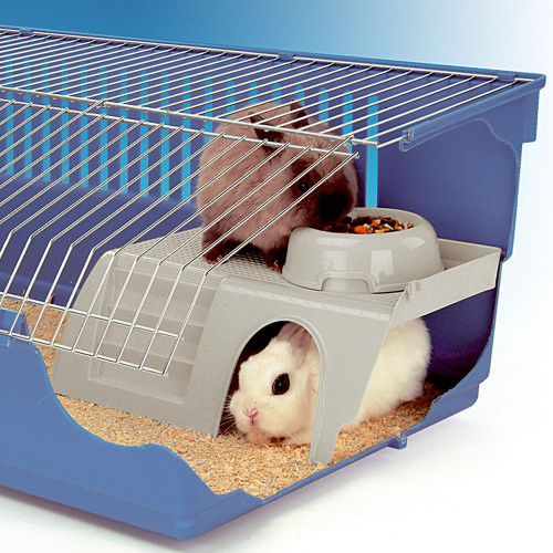 Пластиковий будиночок Ferplast Pub 3252 With Feeding Bowl для маленьких тварин зі сходами і мискою