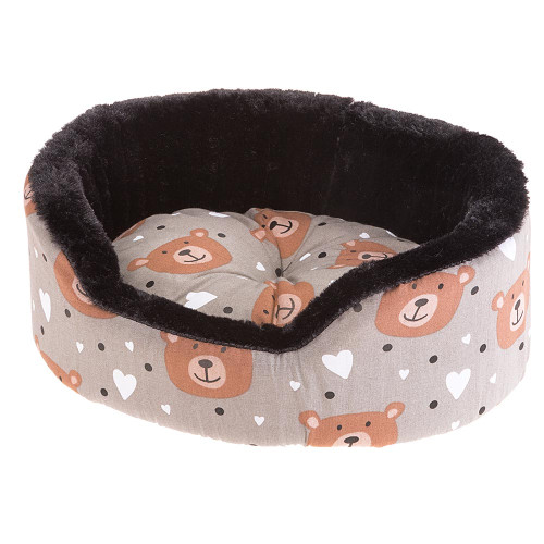 Лежанка Ferplast Dandy Mini Cush Teddy-fox для котів і собак, 34×28×12.5 cм