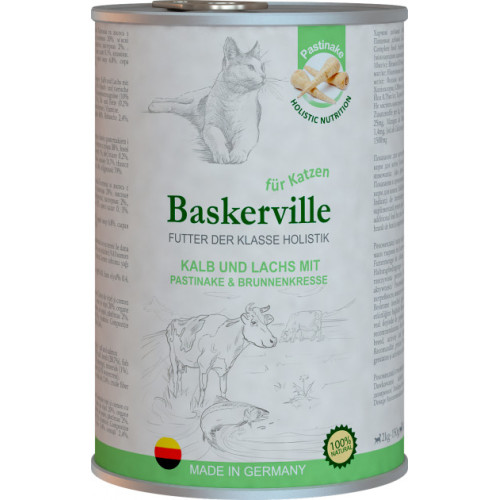 Вологий корм Baskerville Holistic Kalb und Lachs для котів, телятина і лосось, 400 г