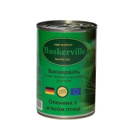 Вологий корм Baskerville для котів, оленина з м'ясом курки, 400 г Вологий корм Baskerville для котів, оленина з м'ясом курки, 400 г