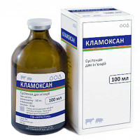 Суспензия для инъекций BioTestLab Кламоксан при заболеваниях органов дыхания для КРС, 100 мл