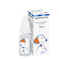 Краплі BioTestLab Ціпронорм при інфекційно-запальних захворюваннях очей і вух для собак і котів, 10 мл