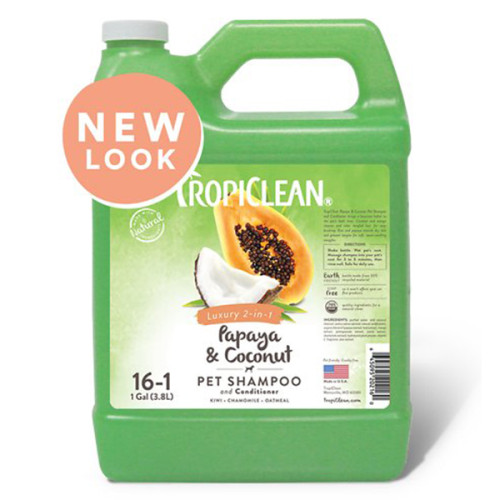 Шампунь TropiClean Luxury 2in1 Papaya & Coconut "Папайя плюс 2 в 1" для собак і котів, 3,8 л