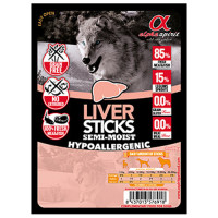 Напіввологі ласощі для собак Alpha Spirit DOG Sticks Liver, палички з печінкою, 30 шт, 300 г