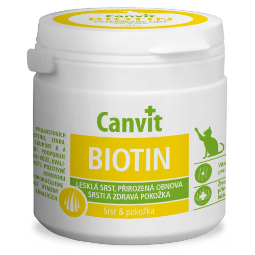 Вітамінна добавка Canvit Biotin for Cats для зміцнення імунної системи для кішок, 100 г