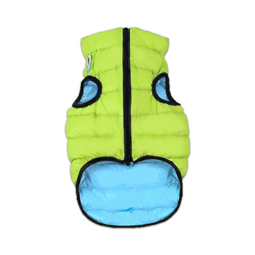 Двостороння світиться куртка AiryVest Lumi L55 для собак, салатово-блакитна