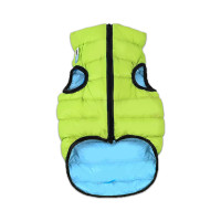 Двостороння світиться куртка AiryVest Lumi XS25 для собак, салатово-блакитна