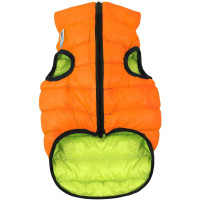 Двостороння світиться куртка AiryVest Lumi XS30 для собак, салатово-помаранчева