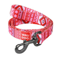 Повідець Waudog Nylon з малюнком Етно червоний для собак 25 мм, 122 см Повідець Waudog Nylon з малюнком Етно червоний для собак 25 мм, 122 см