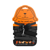 Нейлонова шлея на планшеті Dog Extreme для кроликів 15 мм, 30-45 см, чорна Нейлонова шлея на планшеті Dog Extreme для кроликів 15 мм, 30-45 см, чорна