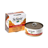 Консерви Schesir Chicken Papaya натуральні, для собак, філе курки з папайей в желе, банку 150 г Консерви Schesir Chicken Papaya натуральні, для собак, філе курки з папайей в желе, банку 150 г