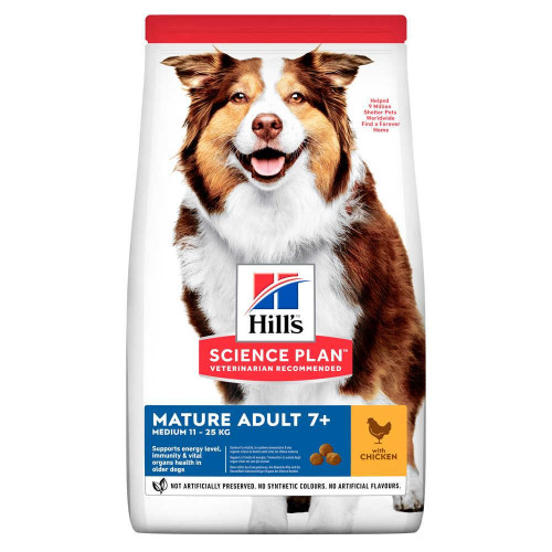 Сухий корм Hill's Science  Plan Mature Adult Medium для собак, з куркою, 2.5 кг