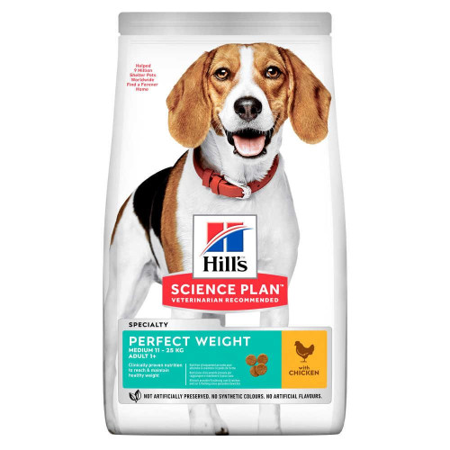 Сухий корм Hill's Science  Plan Adult Perfect Weight Medium для собак, з куркою, 2 кг