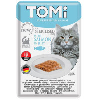 Консерви Tomi Sterilised Salmon in Jelly лосось в желе, для стерилізованих котів, пауч, 85 г Консерви Tomi Sterilised Salmon in Jelly лосось в желе, для стерилізованих котів, пауч, 85 г