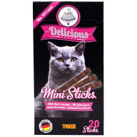 Ласощі Tomi Delicious Mini Sticks Liver Sausage з ліверної ковбасою, для котів, 40 г Ласощі Tomi Delicious Mini Sticks Liver Sausage з ліверної ковбасою, для котів, 40 г
