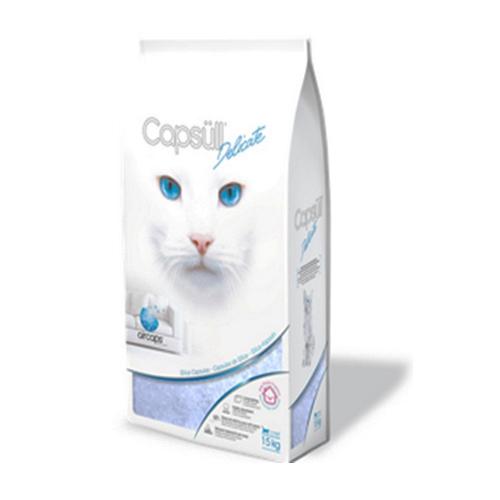 Наповнювач Capsull Delicate baby powder кварцовий, для котячого туалету, капсули 3 мм, 6 кг