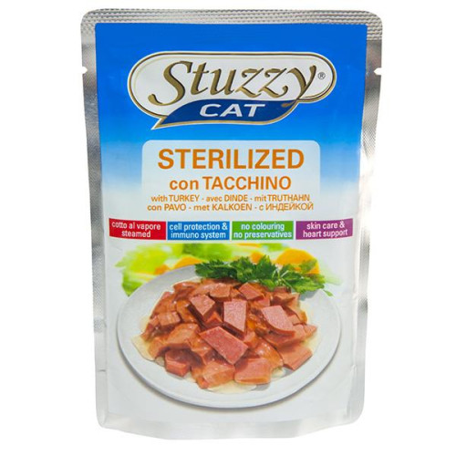 Вологий корм Stuzzy Cat Sterilized Turkey з індичкою, в соусі для стерилізованих котів, пауч, 100 г