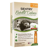 Капли Sentry Natural Defense от блох и клещей, для собак весом 7-18 кг , 3 мл, 4 шт, цена за 1 пипетку