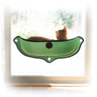 Спальне місце K&H Ez Mount Window Bed на вікно, для котів, зелений, 69×28 см Спальне місце K&H Ez Mount Window Bed на вікно, для котів, зелений, 69×28 см