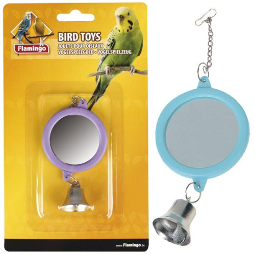 Іграшка Flamingo Mirror Round Bell для папуг, кругле, дзеркало з дзвіночком, 6 см