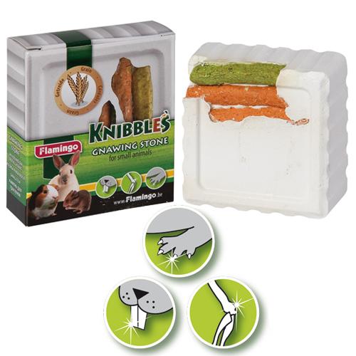 Мінеральний камінь Flamingo Knibbles Cereal для гризунів, зі злаками для гігієни зубів, 75 г