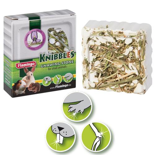 Мінеральний камінь Flamingo Knibbles Alfalfa для гризунів, з люцерною для гігієни зубів, 70 г