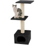 Когтеточки Flamingo Smaragd Black для кошек, 2 уровня, черный, 103×35×42 см