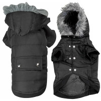 Куртка Flamingo Polar Black з капюшоном для собак, чорна, 42 см Куртка Flamingo Polar Black з капюшоном для собак, чорна, 42 см