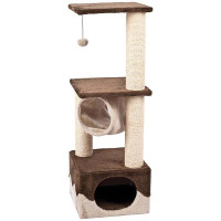 Кігтеточка Flamingo Surfer Brown Beige з будиночком і м'ячиком для котів, 102×35×35 см Кігтеточка Flamingo Surfer Brown Beige з будиночком і м'ячиком для котів, 102×35×35 см