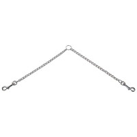 Повідець-спарка Flamingo Twin Chain для собак, метал, 2.5 мм, 2×30 см