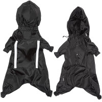 Комбінезон Flamingo Raincoat Safety з капюшоном і світловідбиваючими вставками, для собак, чорний, 34 см Комбінезон Flamingo Raincoat Safety з капюшоном і світловідбиваючими вставками, для собак, чорний, 34 см