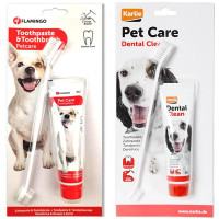 Набор Flamingo Petcare Toothpaste + Toothbrush зубная паста и зубная щетка, для собак, 85 г
