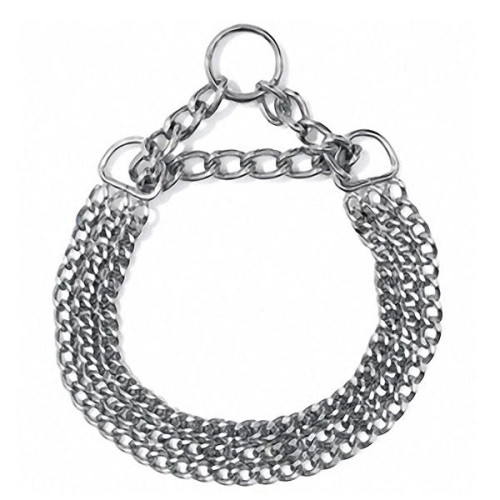 Нашийник Flamingo Collar 3-Fold трьохрядовий, ланцюжок для собак, метал, 60 см, 2.5 мм
